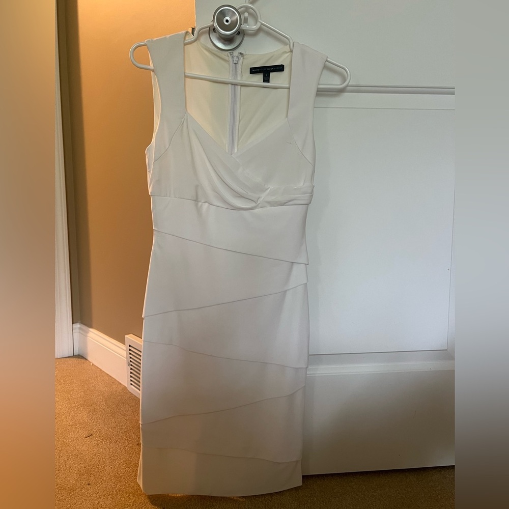 White House Black Market Asymmetrical Tiered Mini Dress